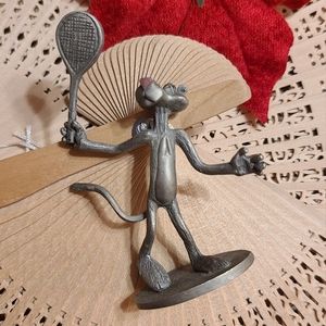 Pink Panther 1981 Pewter metal tennis player